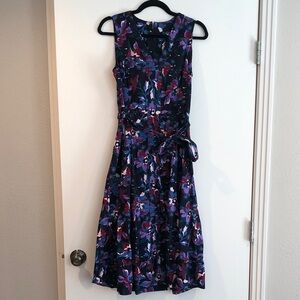 Free Assembly Women's Sleeveless V-Neck Belted Cotton Midi Dress Size Small